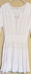 New York & Company Misses White Boho Dress Sz Med